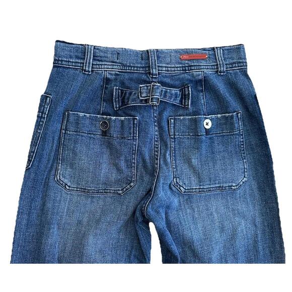 Anthro Pilcro and the Letterpress Wide Leg Cropped Jeans 25 Denim Blue Trousers - Picture 5 of 8